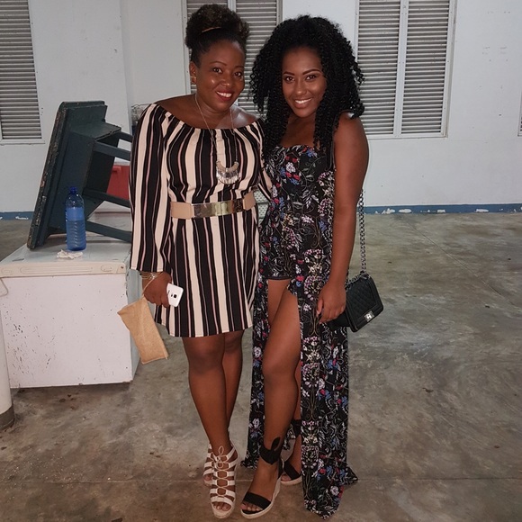 Floral Print, Maxi Dress/Romper w/ Slit - Picture 3 of 4